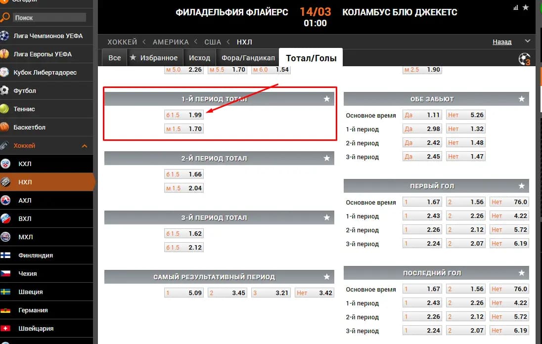 тотал больше 1,5