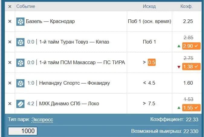 как создать экспресс в фонбете