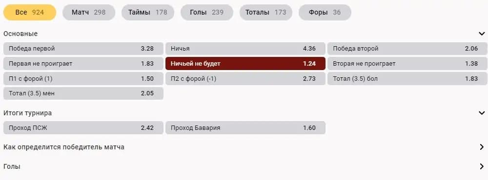 коэффициенты на футбол