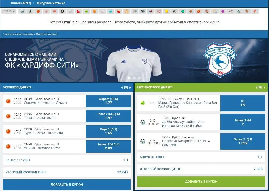 поставить ставку на фигурное катание
