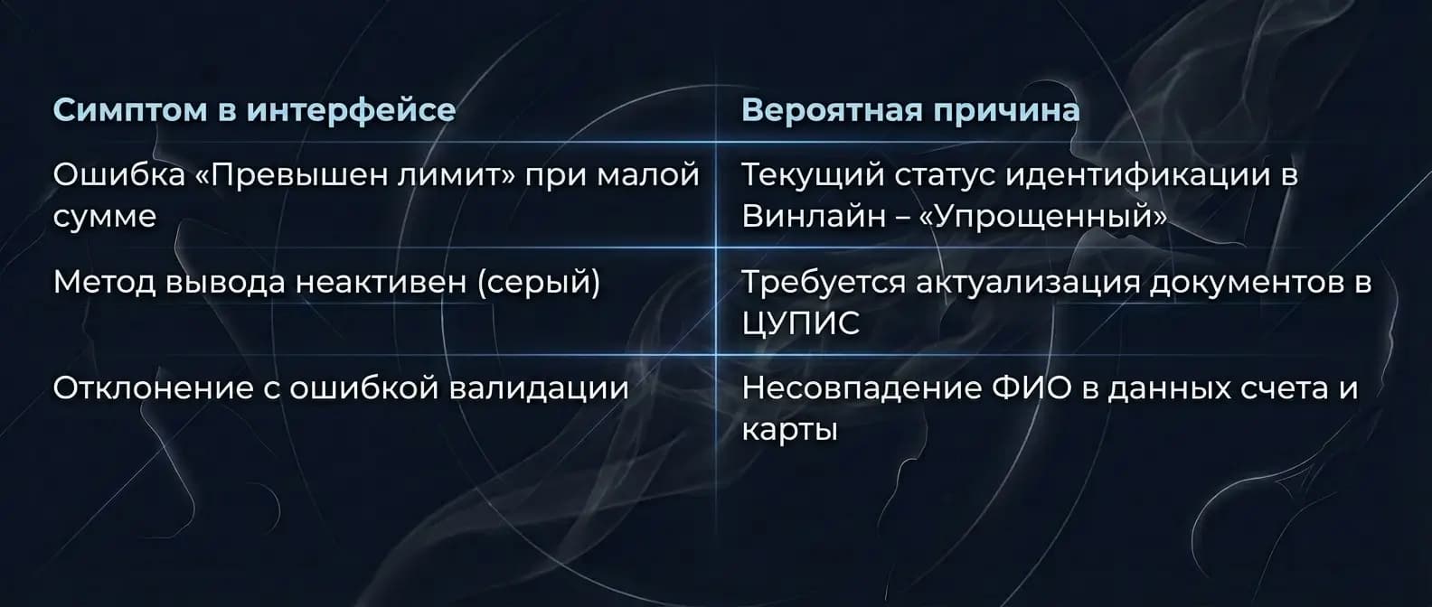 Причины блокировки