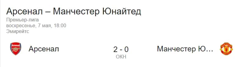 Арсенал - Манчестер Юнайтед