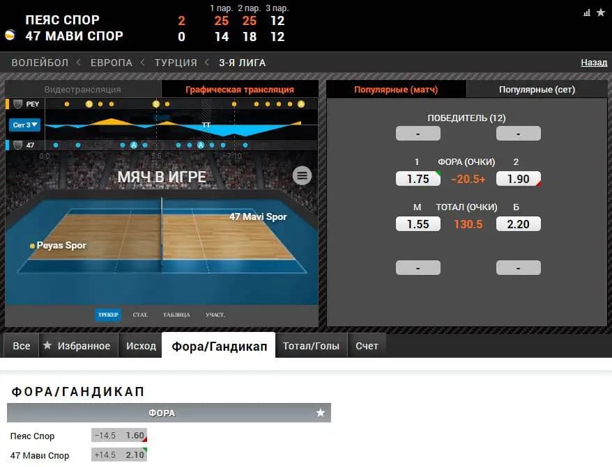 Фора в ставках на волейбол
