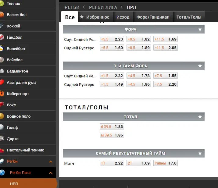 Виды ставок