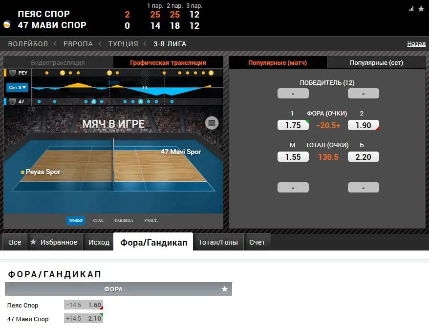 Фора в ставках на волейбол