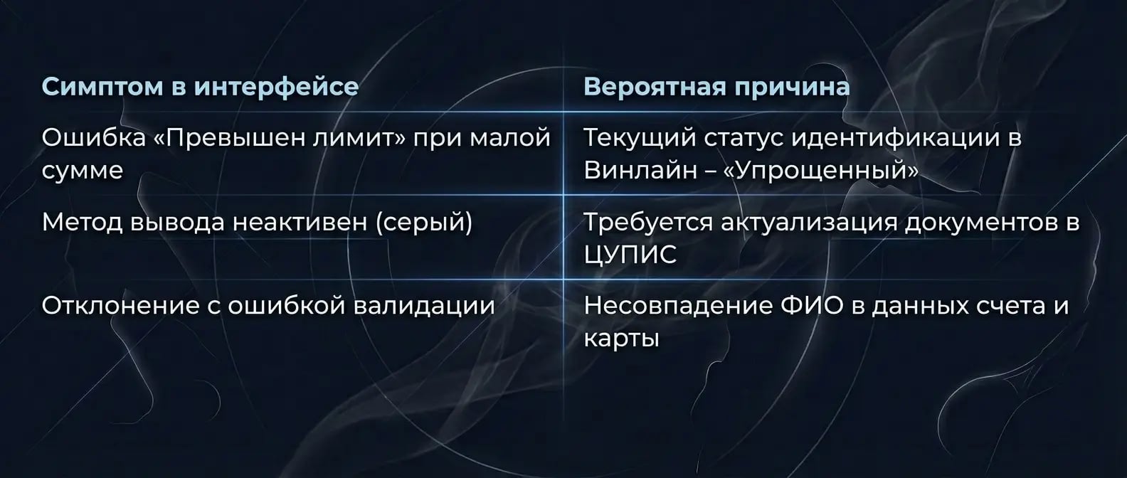 Причины блокировки