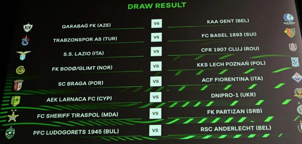 Лига конференций УЕФА 2022/23: состоялась жеребьевка 1/16 финала