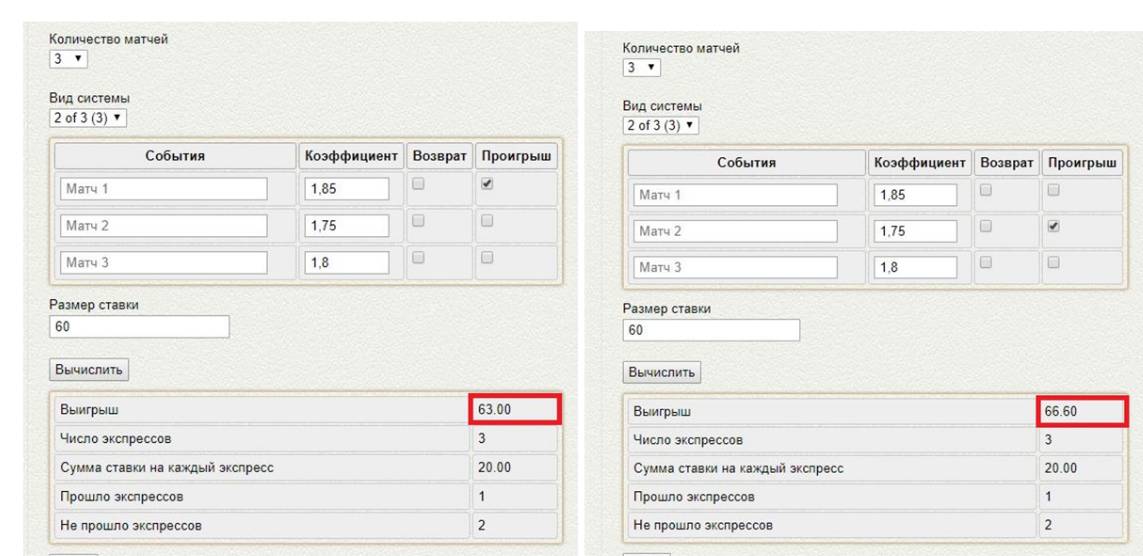 рассчитать систему букмекерской конторе
