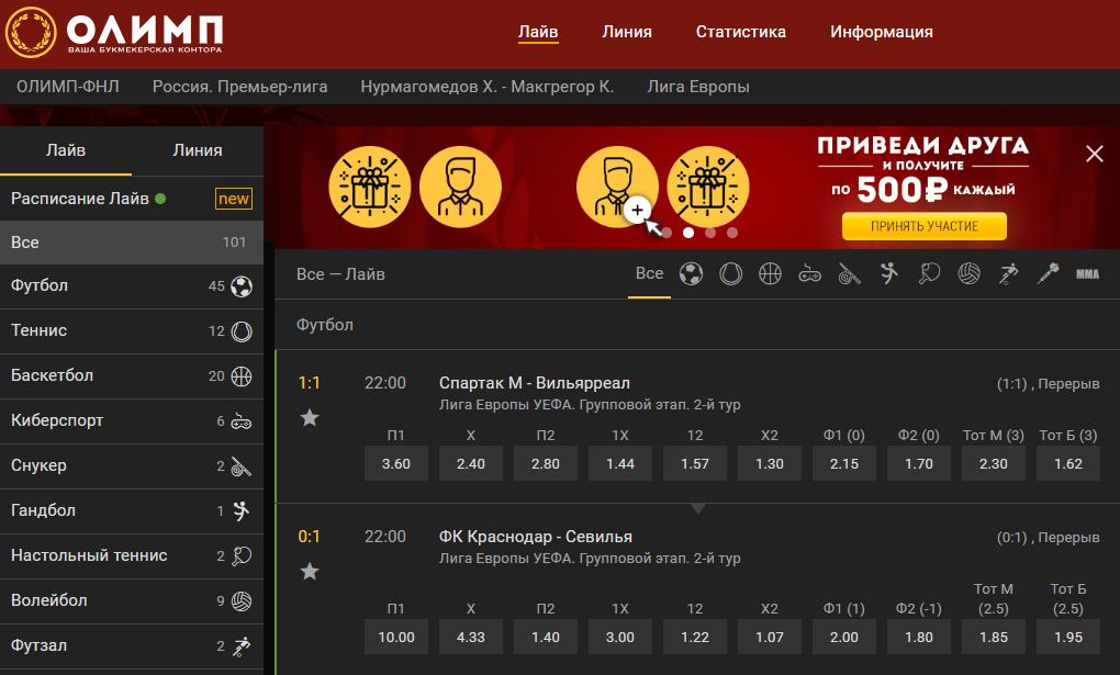 Промокод букмекерской конторы Олимп + бездепозитный бонус 1
