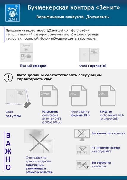 Регистрация в БК Зенит 3